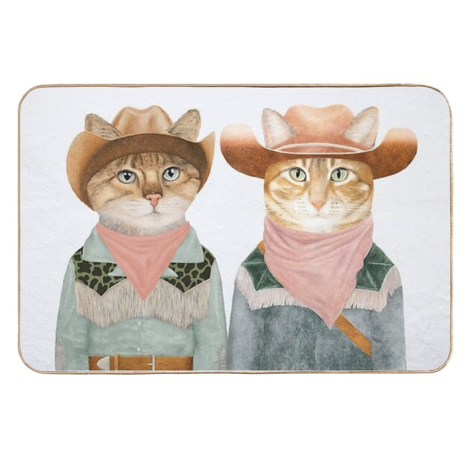 Ginger Cat Cowboys  Eco-Friendly Bath Mat