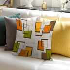 Rectangles And Stars Mid-Century Soft Gift Ready Throw Pillow