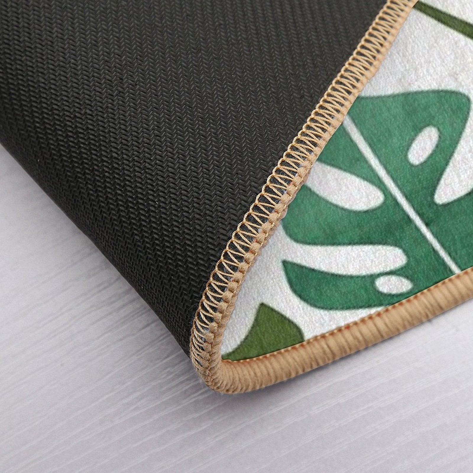 Modern Boho Monstera Leaf  Rapid-Drying Bath Mat