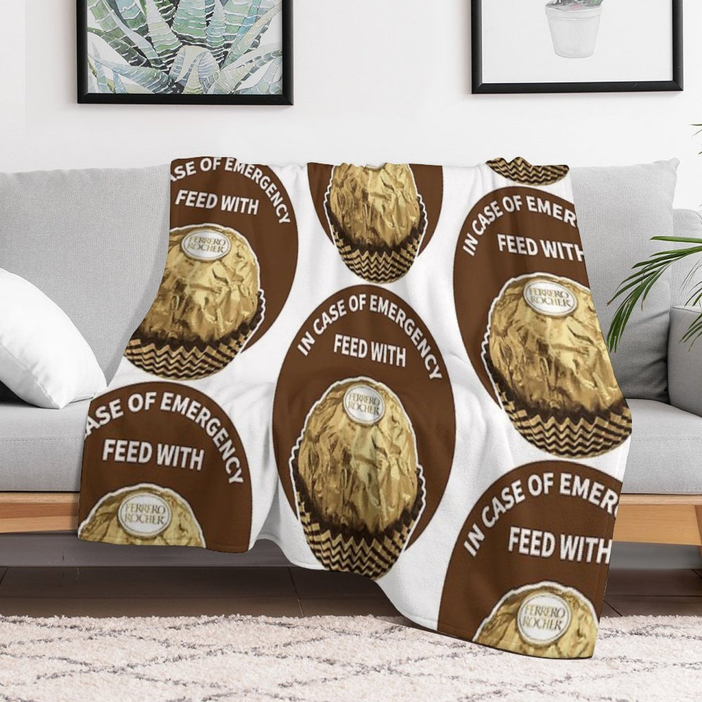 In Case Of Emergency Feed With Ferrero Rocher Machine-washable Throw Blanket