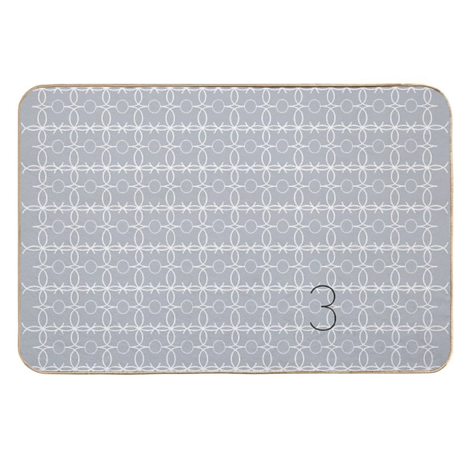 Trellis Pattern No.3 Grey  Stain-Proof Bath Mat