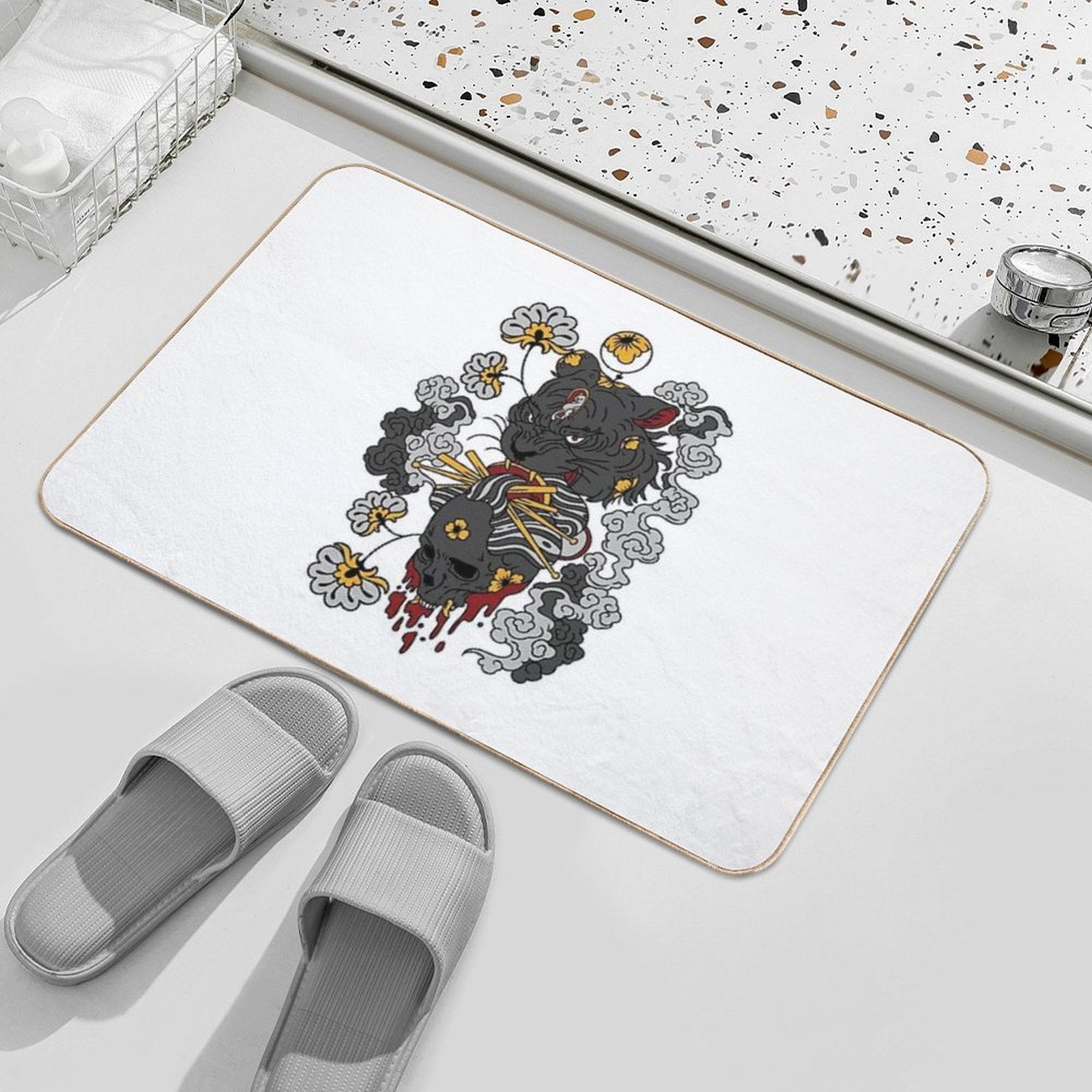 Tiger Dead Geisha  High-Traffic Bath Mat