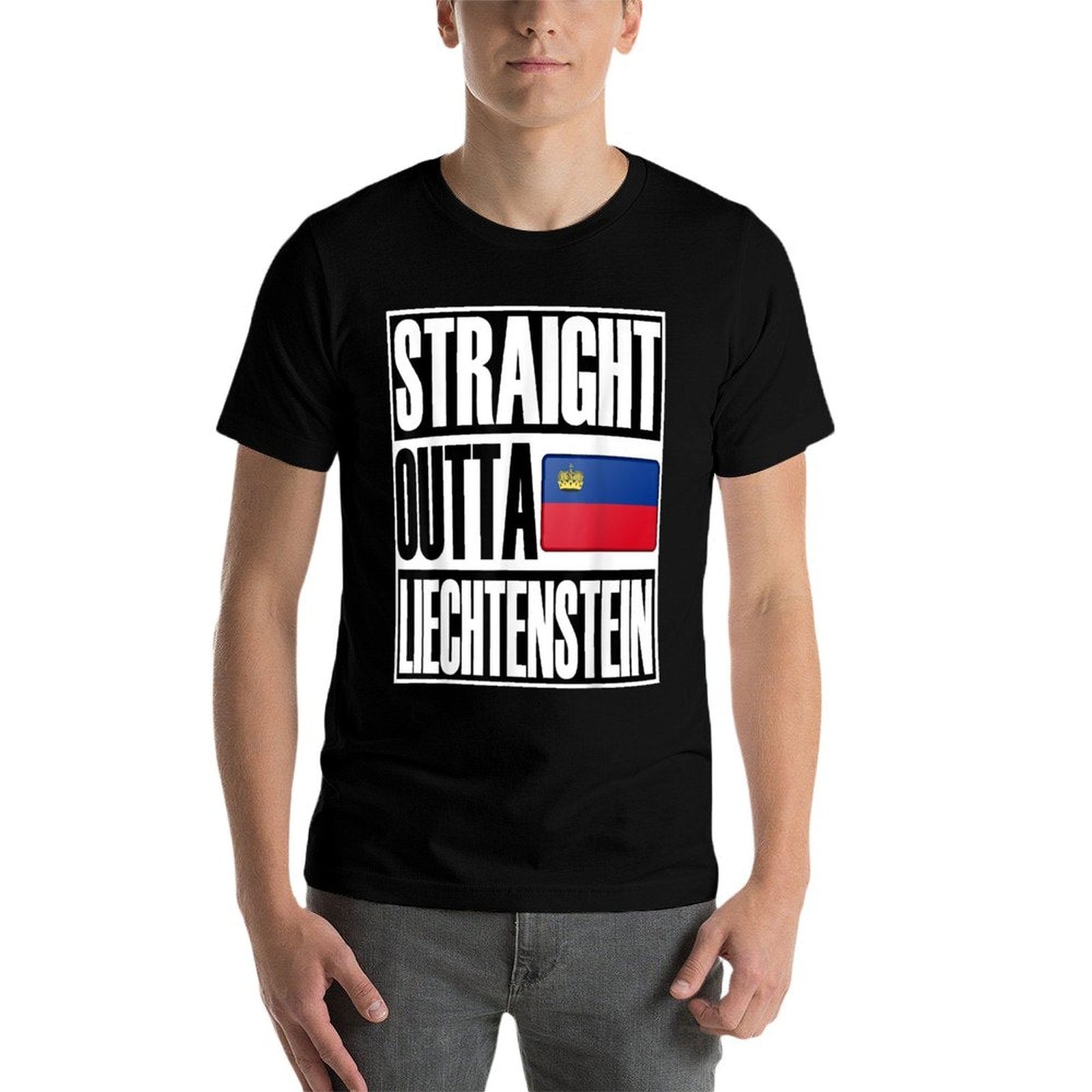 Storecastle Straight Outta Liechtenstein Funny Gift  Trendy Pattern T-Shirt