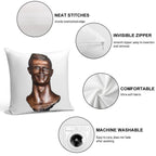 Cristiano Ronaldo Statue Soft Skin-Friendly Throw Pillow