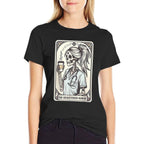 The Registered Nurse Tarot Card Skeleton RN Nursing Doctor  Ribbed Collar T-Shirt