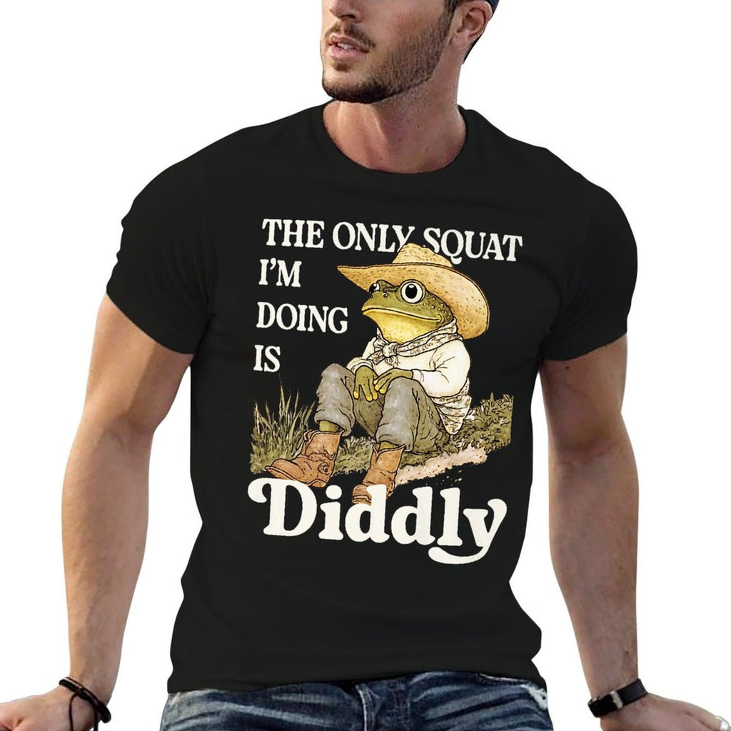 Frog Toad Cowboy Western Only Squat Im Doing Is Diddly Premium  Lightweight T-Shirt