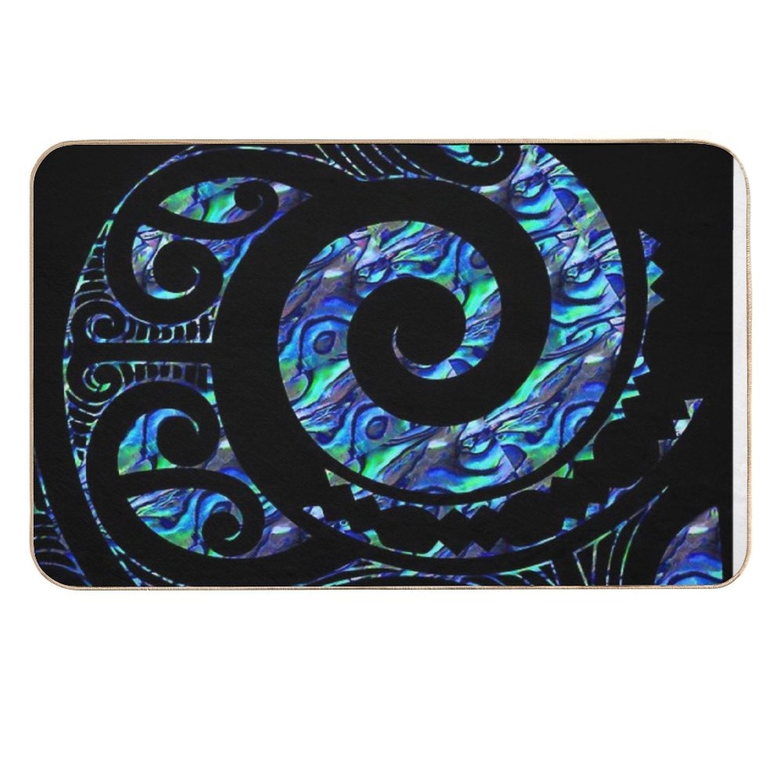 New Zealand Māori Paua Tattoo Koru Design  Versatile Bath Mat