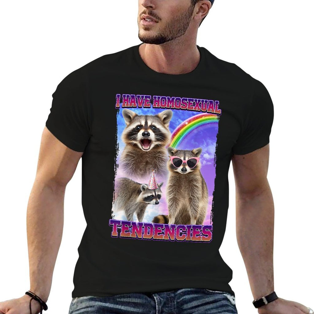 I Have Homosexual Tendencies Raccoon, Small  Lightweight T-Shirt