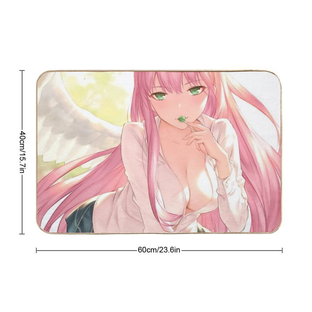 Zero Two Darling in The Franxx Fine Art Anime  Slip-Resistant Bath Mat