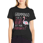Flamingo Grammingo Like A Normal Grandma Gifts Funny Grandma  Ribbed Collar T-Shirt
