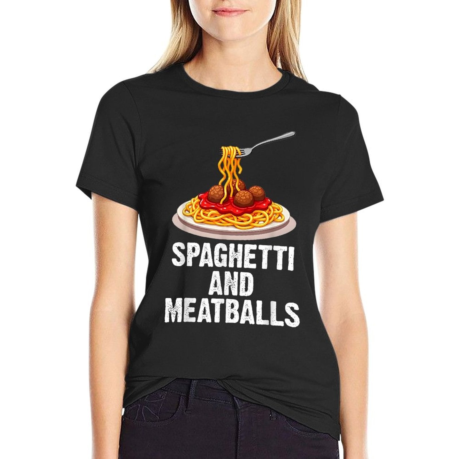 Spaghetti Art For Men Women Meatballs Pasta Lover Spaghetti  Vintage-inspired T-Shirt