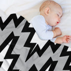 Abstract Geometric Pattern - Gray, Black And White. Eco-conscious Throw Blanket