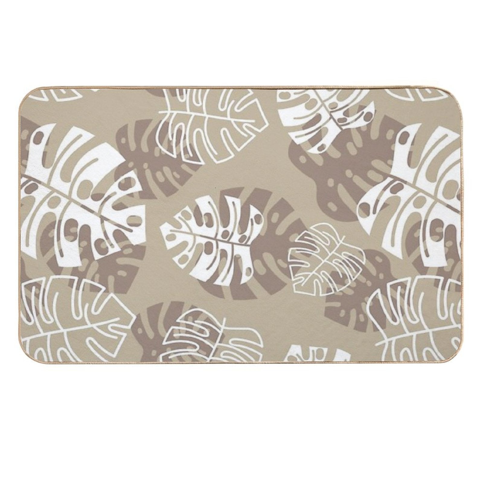 Sand Tropical Leaves  Slip-Resistant Bath Mat