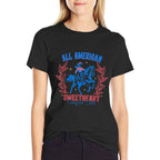 All American Cowgirl Sweetheart Club 4th Of July Western Comfortable T-Shirt