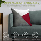 Concrete Grey And Burgundy Red Geometric Background Soft Durable Construction Throw Pillow