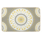 Gray Yellow White Mandalas  Rapid-Drying Bath Mat