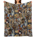 Playful Whiskers A Photo Collage of Brown And Fawn Fluffy Kittens Machine-washable Throw Blanket