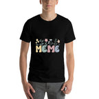 Womens Groovy Meme Grandmother Flowers Meme Grandma  Slim-fit Cut T-Shirt