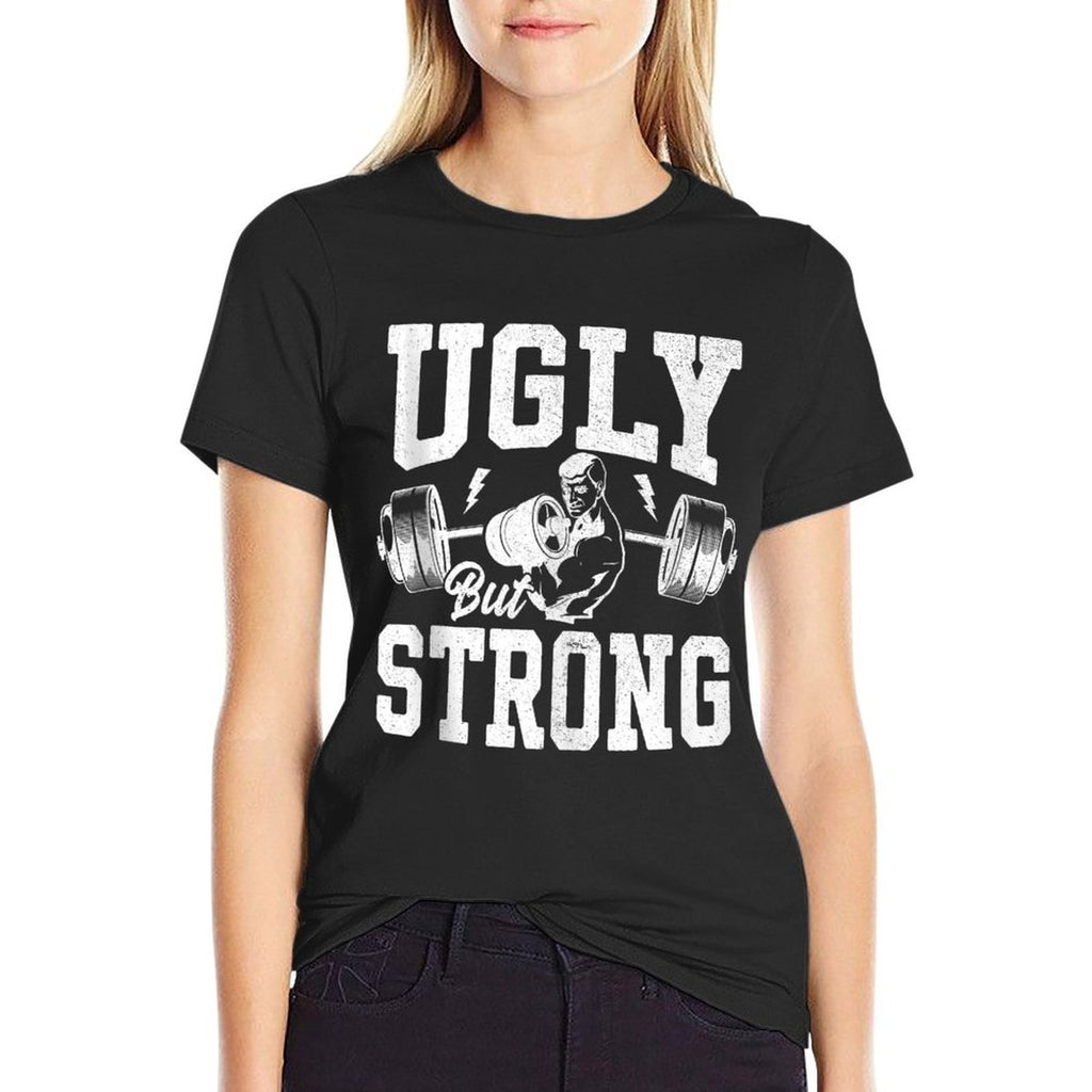 Strongman Training Equipment Ugly But Strong Men Bodybuilder  Rolled Sleeves T-Shirt