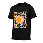 Funny Teacher Happy Friyay TGIF Friday Flower Back To School for Men Women Girls Kids  Classic T-Shirt