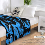 Groovy Blue Swirled Lines Easy Care Throw Blanket