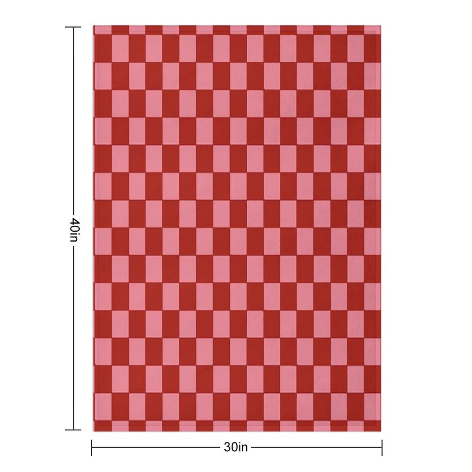 Pink And Red Checkered Anti-pilling Throw Blanket