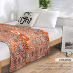 Candycane Mandala Quilt Pattern Abstract Boho Bohemian Hippy Hippie Vivid Multi-functional Throw Blanket