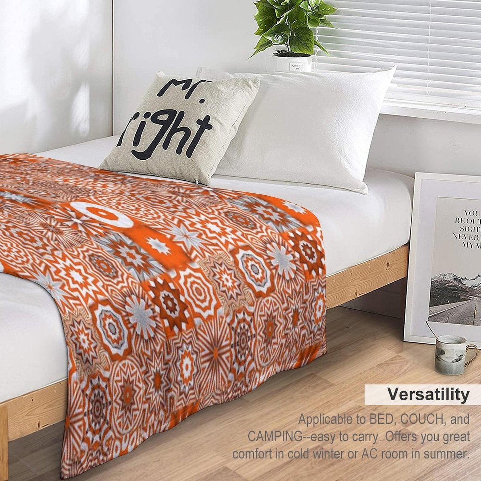 Candycane Mandala Quilt Pattern Abstract Boho Bohemian Hippy Hippie Vivid Multi-functional Throw Blanket