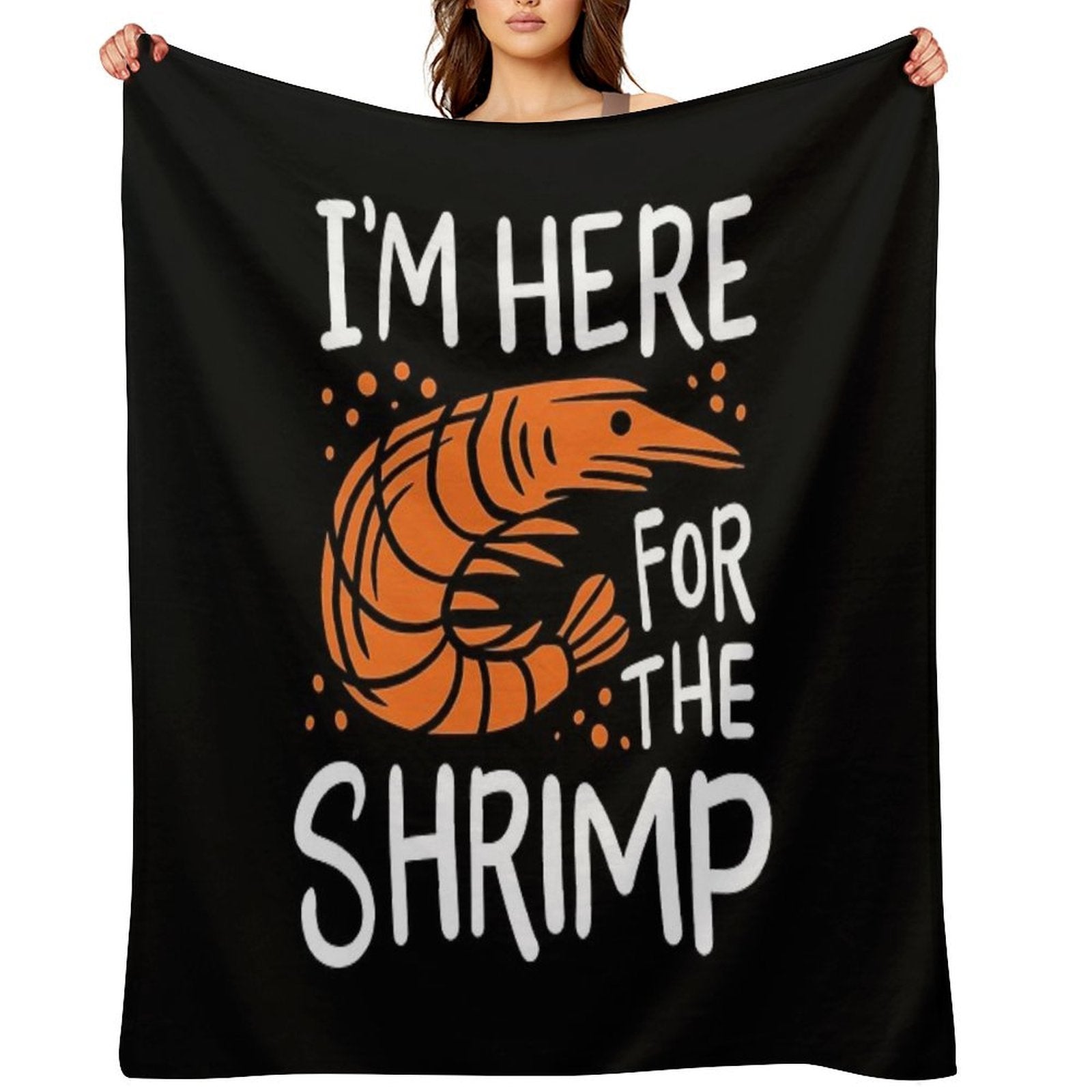 Shrimp Seafood Plush Throw Blanket
