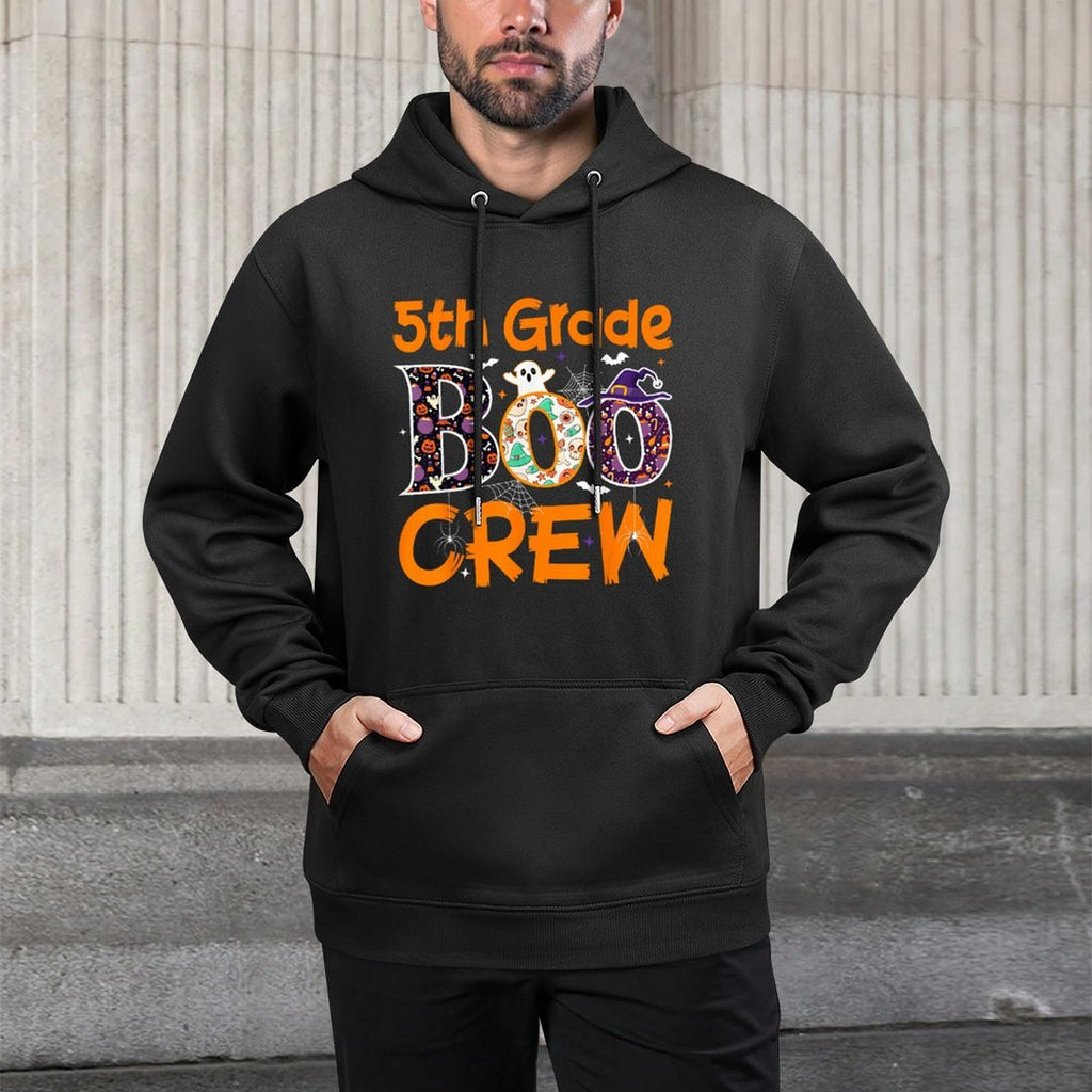 5th Grade Boo Crew Teacher Funny Fifth Grade Halloween Medium-Weight Fabric Hoodie