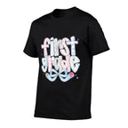 1st Grade Preppy Coquette Bow Girly Back To School Girl Kids  Slim-fit Cut T-Shirt