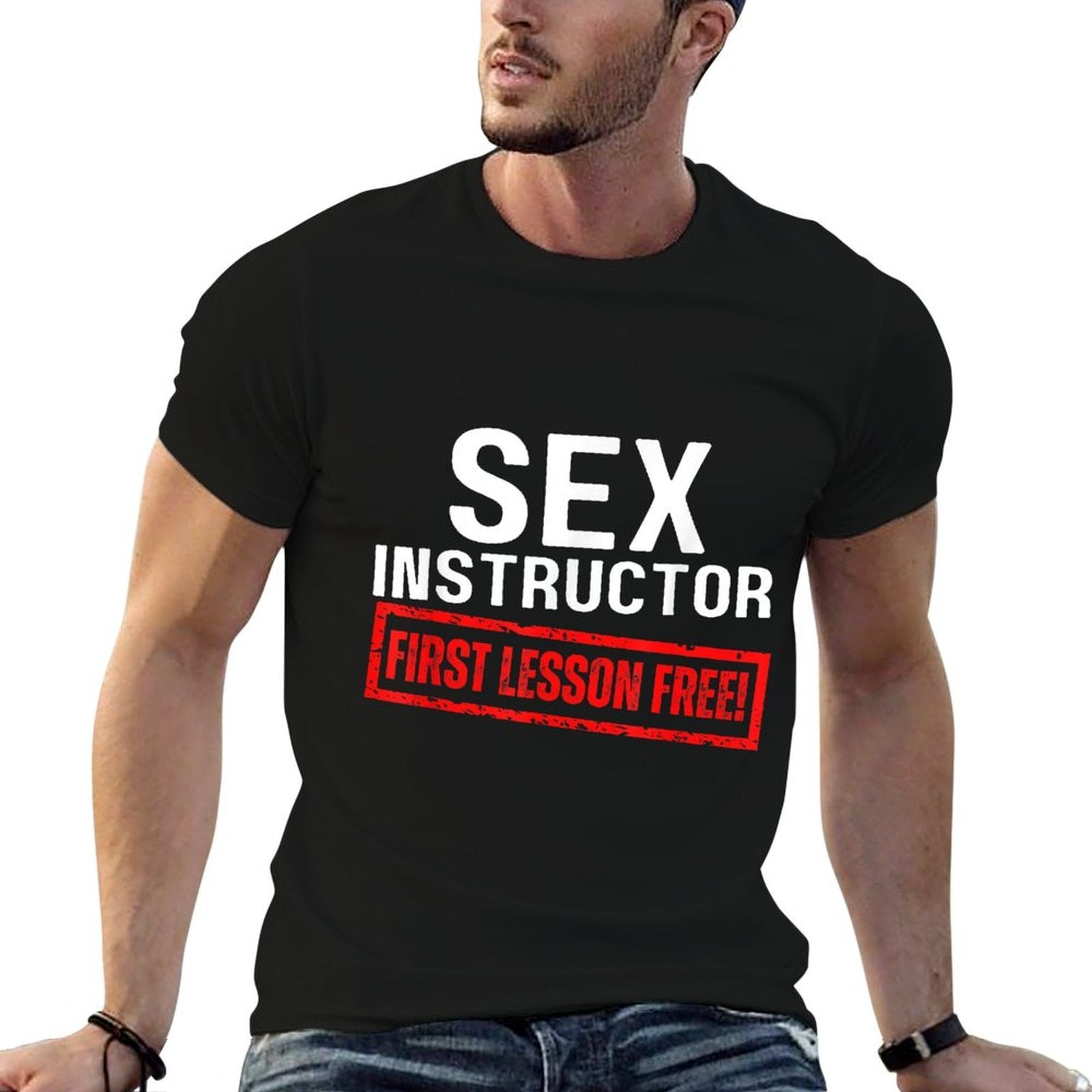 Sex Instructor First Lesson Free Funny Flirt Edgy Gag 2023  Lightweight T-Shirt