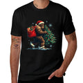 Bigfoot Christmas Tree Lights Xmas Boys Men Sasquatch Lovers  Graphic-printed T-Shirt