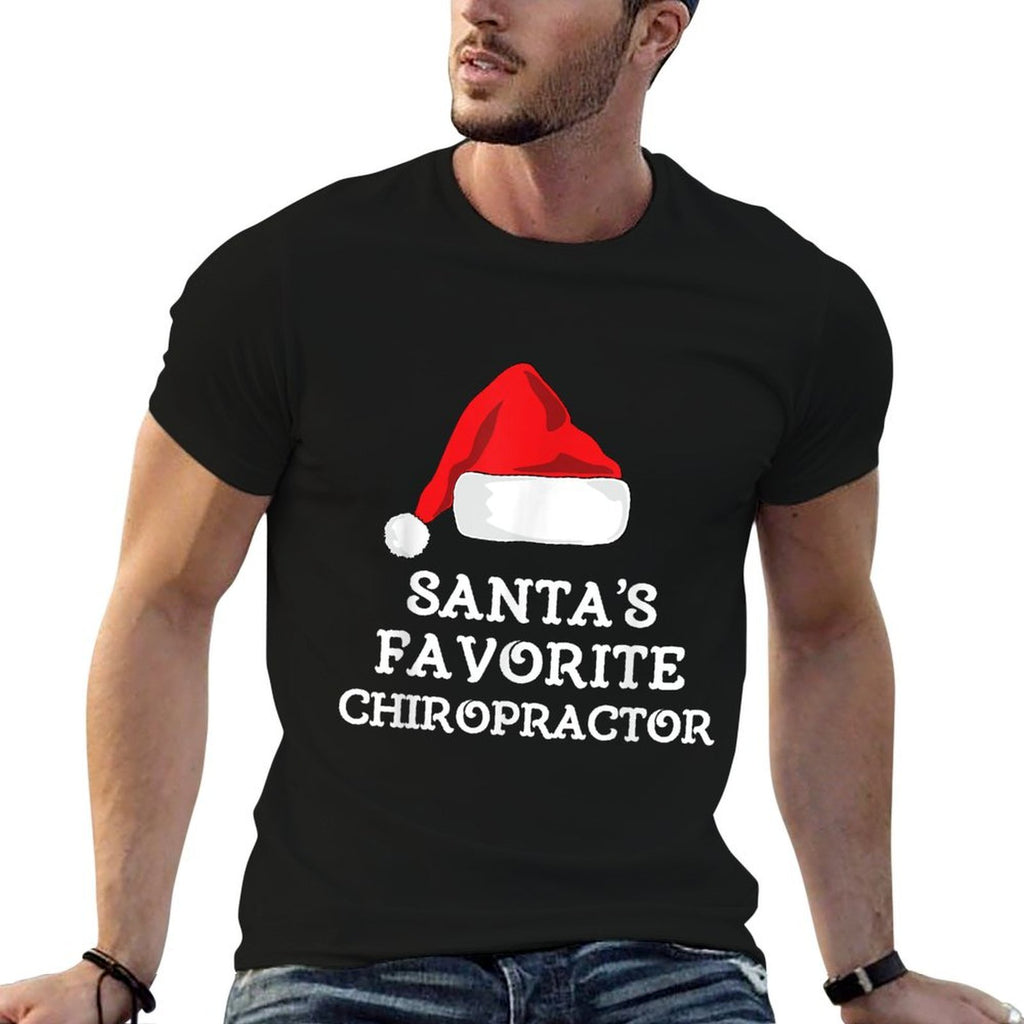 Santas Favorite Chiropractor Christmas Funny Chiropractic  Oversized Silhouette T-Shirt