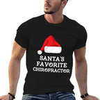 Santas Favorite Chiropractor Christmas Funny Chiropractic  Oversized Silhouette T-Shirt
