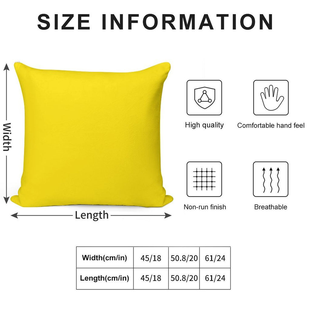 VERY VIVID YELLOW - THE VERY VIVID RANGE- 100 SHADES OF YELLOW ON OZCUSHIONS Soft Style Accent Throw Pillow