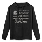Vintage US 10 Years Retro Countdown 10th Birthday Customizable Surface Hoodie