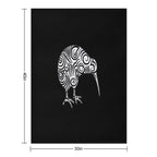 Kiwi Bird Aotearoa New Zealand Tribal Style Sustainable Throw Blanket