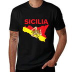 Sicilian Pride - Map of Sicily Trinacria Clothing  Moisture-wicking T-Shirt