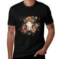 Boho Cow Bull Skull Flowers Wild West Western Cowgirl Texans  Odor-resistant T-Shirt