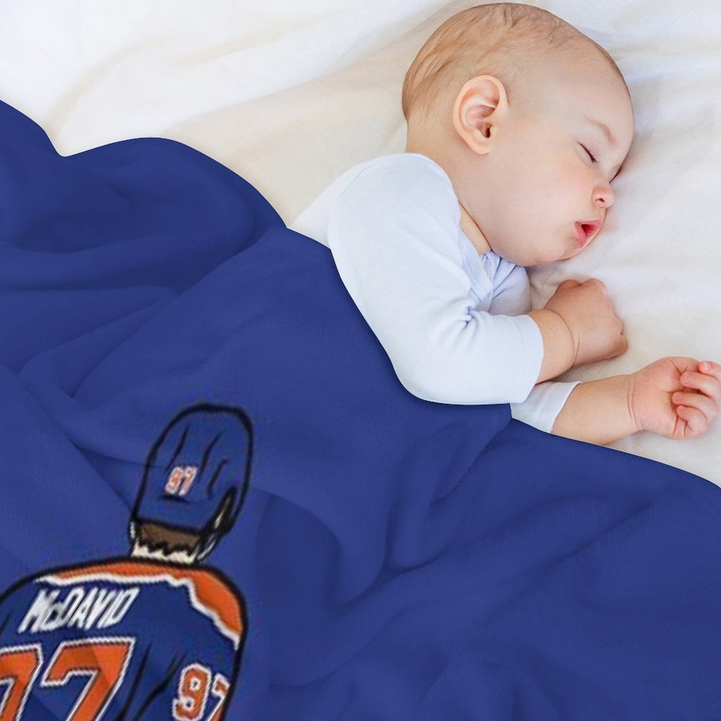 Connor McDavid Celebration Easy Care Throw Blanket