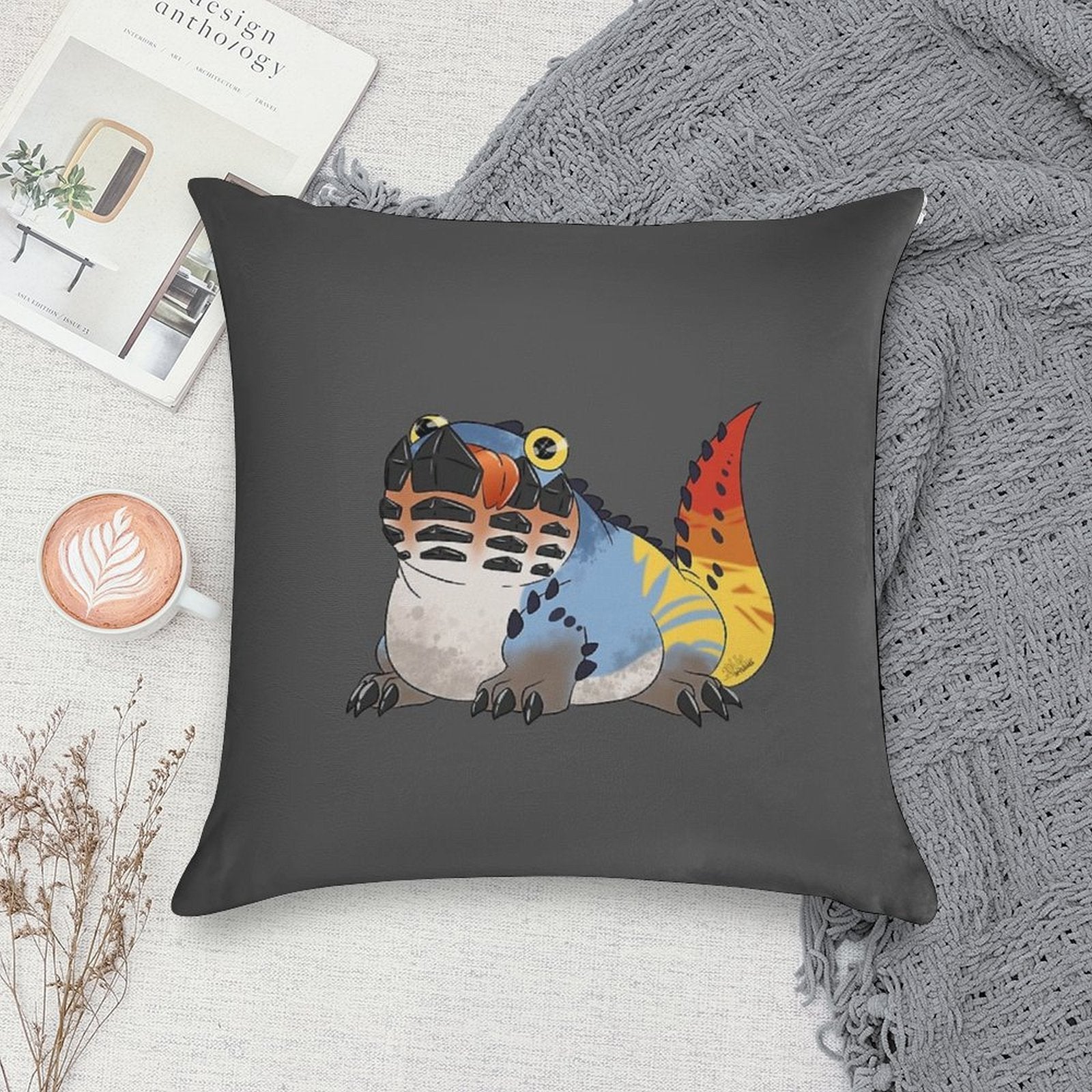 Monster Hunter World Dodogama Soft Short Plush Fabric Throw Pillow