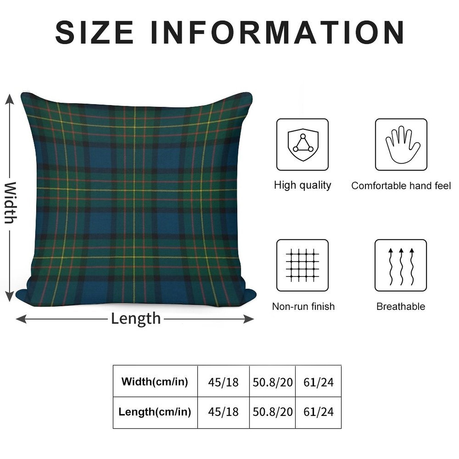 MacLaren Scottish Tartan Soft High-Density Material Throw Pillow