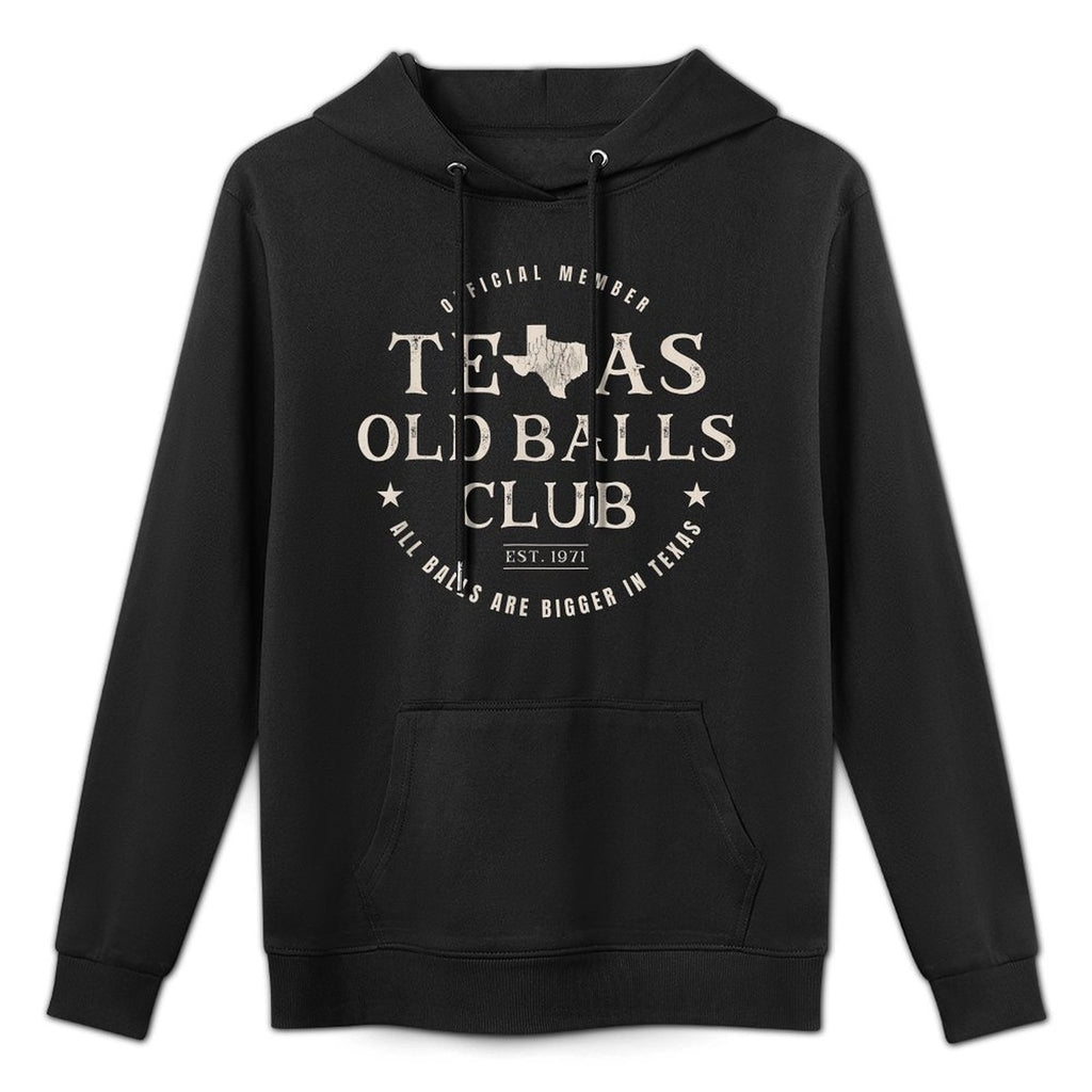 Mens Funny Texas State Texan 50th Birthday 1971 Old Balls Club Colorfast Hoodie