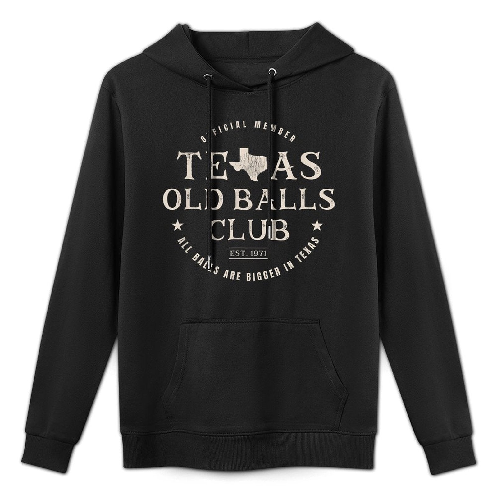 Mens Funny Texas State Texan 50th Birthday 1971 Old Balls Club Colorfast Hoodie