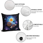 Solar System Soft Hidden Zipper Throw Pillow