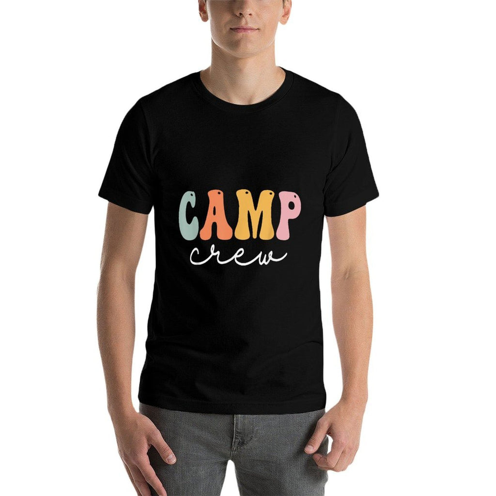 Camp Crew Retro Groovy Vintage Happy First Day Of School  Trendy Pattern T-Shirt