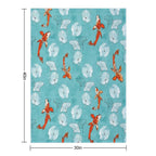 Waterlily Koi in Turquoise Easy Care Throw Blanket
