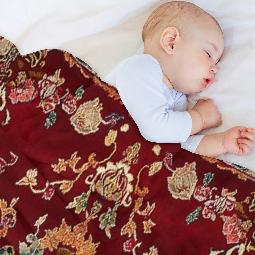 Ancient Emperor Chinese Floral Royal Carpet Multi-functional Throw Blanket