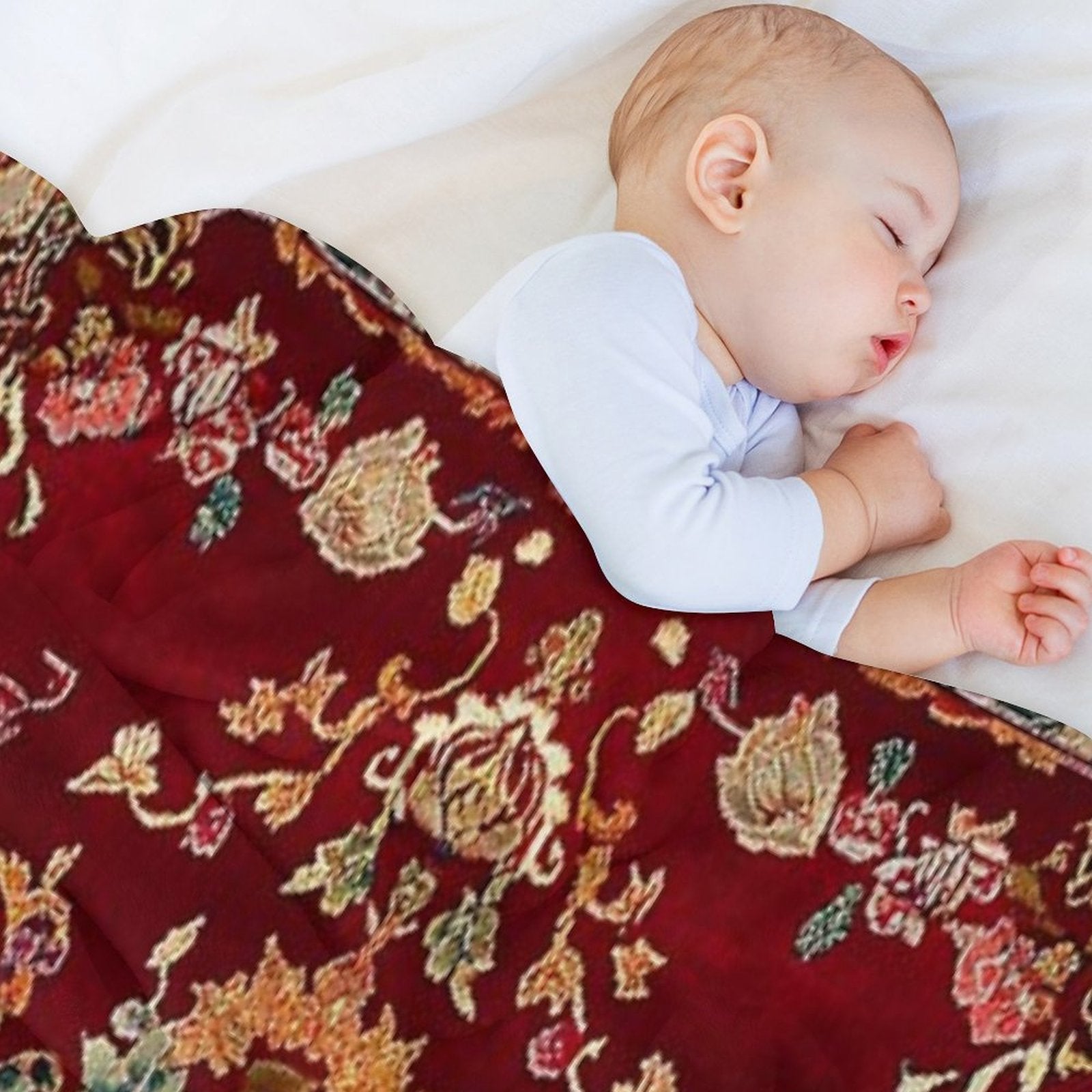 Ancient Emperor Chinese Floral Royal Carpet Multi-functional Throw Blanket